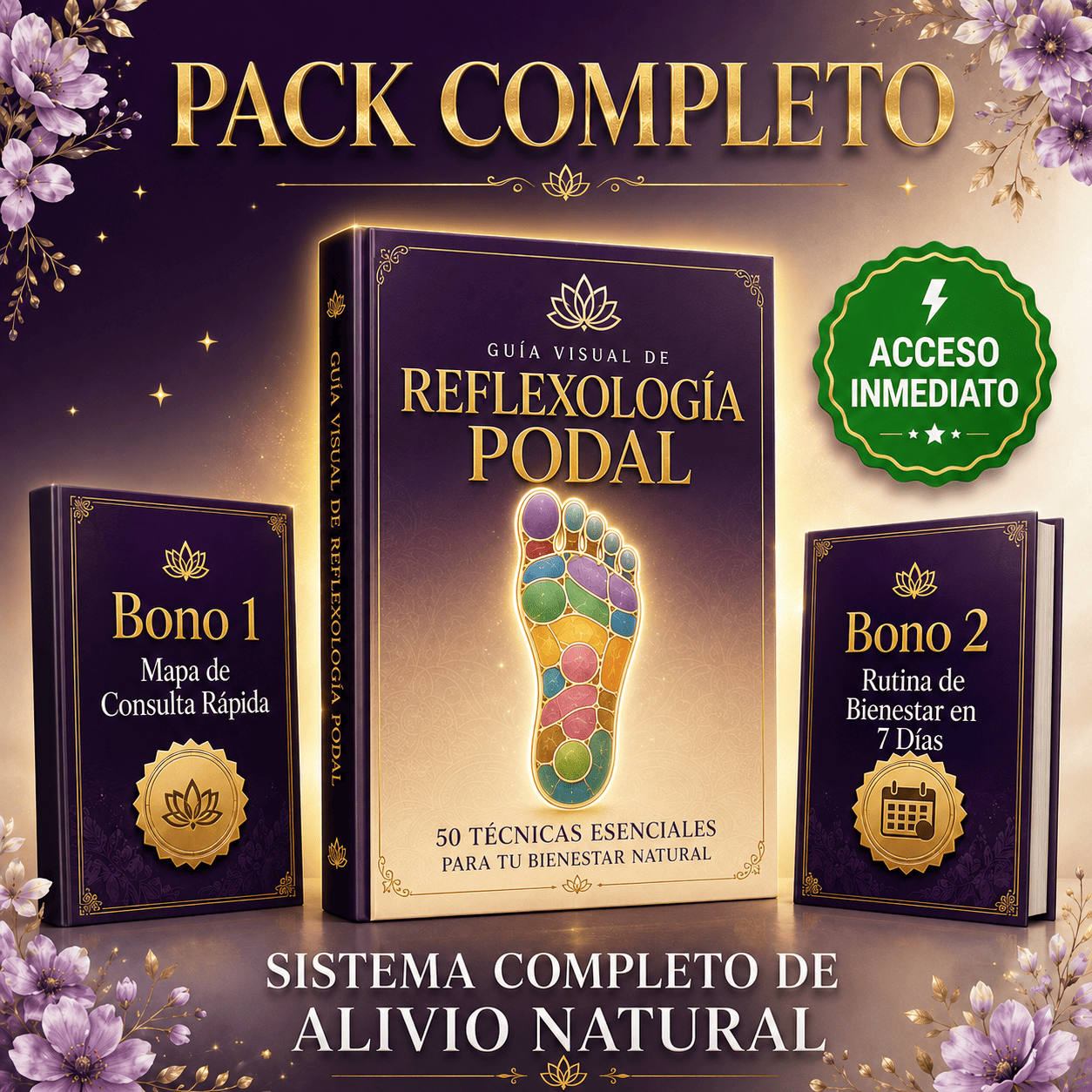 Guía Visual de Reflexología Podal — 50 Técnicas